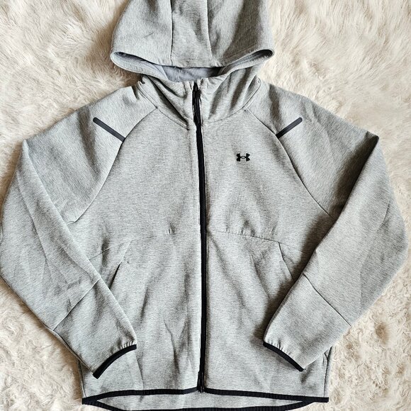 Under Amour Women's Gray Full Zip Hoodie Running Training Walking Jacket  XS - Picture 2 of 9